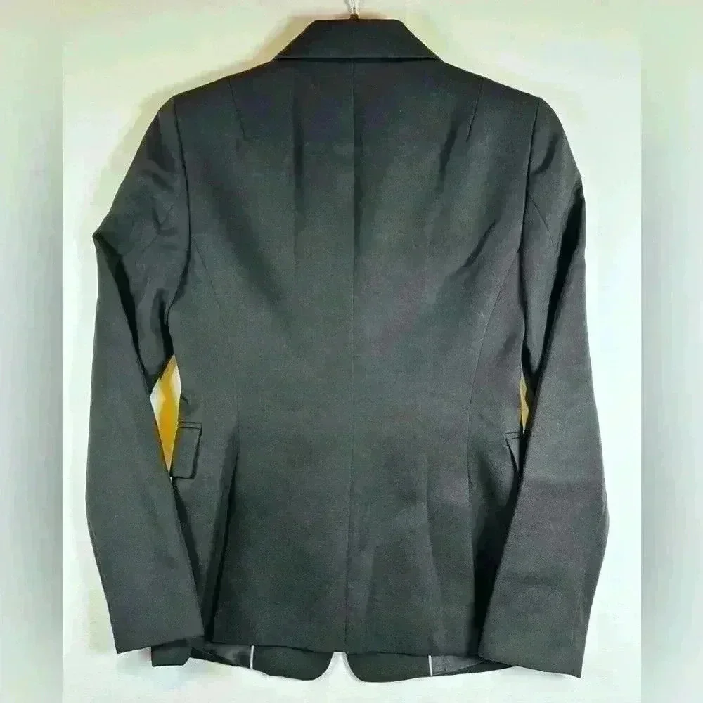 J Crew womens size 0 wool 3 button‎ blazer jacket black classy business tailored